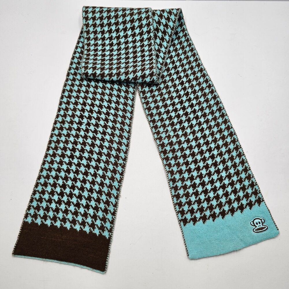 Y2K 2007 Paul Frank Julius Monkey and Friends Scarf Wrap Rare Vtg Houndstooth